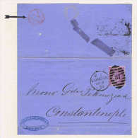UK:  Cover 1872 SG 97, London To  British Post Office In Constantinople, Cds In Red, Levant - Lettres & Documents