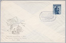 Motiv Pfadfinder Scouts AT 1956-IV-28 Wien 101 Auf Illustrierter Brief Pfadfinder Austellung Wien 1956 - Lettres & Documents
