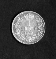 SERBIA SRBIJA 1 DINAR 1915 KING PETER PETAR KRALJ SRBIJE SILVER COIN COIN ALIGNMENT - Serbie