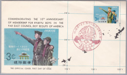 Motiv Pfadfinder Scouts Japan 1965-2-6 FDC RYVKYUS Mit Sonderstempel - Cartas & Documentos