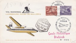 Luxembourg 1966 Inaugural Flight By LUXAIR Luxembourg-Bruxelles - Andere & Zonder Classificatie