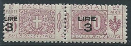 1923-25 REGNO PACCHI POSTALI 3 SU 10 LIRE MNH ** - ED776 - Paketmarken