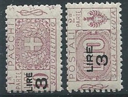 1923-25 REGNO PACCHI POSTALI 3 SU 10 LIRE SEZIONI MNH ** - ED776 - Paketmarken