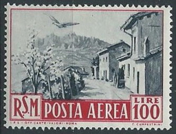 1950 SAN MARINO POSTA AEREA VEDUTE 100 LIRE MNH ** - ED779 - Luftpost