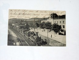 Carte Postale Ancienne : LA MURE SUR AZERGUES : Groupe Scolaire Et Le Train De Givors-Paray - Lamure Sur Azergues