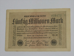 50 000 000 Funfzig Millionen Mark 1924 -  Reichsbanknote - Germany - Allemagne **** EN ACHAT IMMEDIAT **** - 50 Miljoen Mark