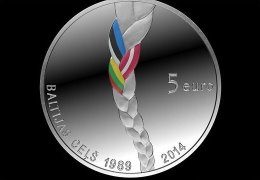 5 EURO Latvia Baltic Way 25year Latvian ,Lithuania Estonia Silver Coin Proof Box - Lettland