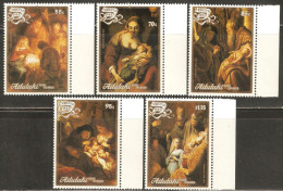 Aitutaki 1988 Mi# 642-646 ** MNH - Christmas / Paintings By Rembrandt - Aitutaki