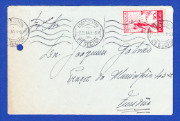 ENVELOPPE -- CACHETS - LISBOA-CENTRAL . 2º SECTOR, 7.5.44 - Storia Postale