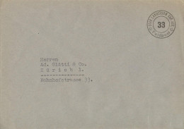 Feldpost Brief  "Stab Landsturm Sap.Abt.33"        Ca. 1940 - Postmarks