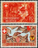 SW0013 Switzerland 1941 Map And Church 2v MLH - Unused Stamps