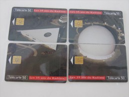 Les 35 Ans Du Radome,puzze Set Of 4,used - Telefoonkaarten Voor Particulieren