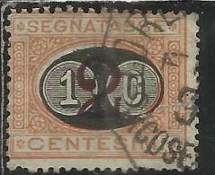 ITALIA REGNO ITALY KINGDOM 1890 1891 SEGNATASSE TAXES DUE TASSE MASCHERINE CENT. 10 SU 2 USATO USED - Portomarken