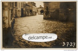 Carte Photo  Rarissime - VIARMES  (95) - PHOTO Des INONDATIONS Du 9 Juillet 1927 - Photo  Georges BARRAUD à VIARMES. - Viarmes