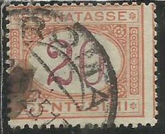 ITALIA REGNO ITALY KINGDOM 1890 - 1894 SEGNATASSE DEL 1870 TAXES DUE TASSE CIFRA NUMERAL CENT. 20 TIMBRATO USED - Strafport