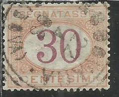 ITALIA REGNO ITALY KINGDOM 1890 - 1894 SEGNATASSE DEL 1870 TAXES DUE TASSE CIFRA NUMERAL CENT. 30 TIMBRATO USED - Taxe