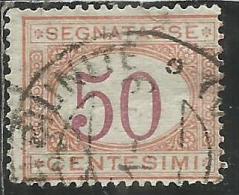 ITALIA REGNO ITALY KINGDOM 1890 - 1894 SEGNATASSE DEL 1870 TAXES DUE TASSE CIFRA NUMERAL CENT. 50 TIMBRATO USED - Taxe