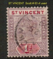 ST.VINCENT    Scott  # 63 VF USED - St.Vincent (...-1979)