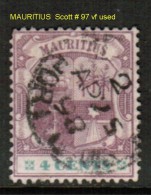 MAURITIUS    Scott  # 97 VF USED - Mauritius (...-1967)