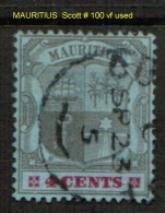 MAURITIUS    Scott  # 100 VF USED - Maurice (...-1967)