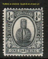 TURKS & CAICOS    Scott  # 44* VF MINT LH - Turks And Caicos