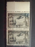 SPAIN 1930 AIR MAIL Nr 83 X 2 COLOR VARIETIES / MNH ** / COT. +2x15 = +30 EUR  / PRO UNION IBERO Colomb Plane Ship - Unused Stamps