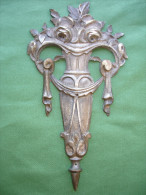 Ancien Bronze Decoratif D´ Ameublement: Decoration De Meuble En Bronze Argente, Decor De Roses, Art Deco (14-2726) - Other & Unclassified
