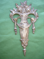 Ancien Bronze Decoratif D´ Ameublement: Decoration De Meuble En Bronze Argente, Decor De Roses, Art Deco (14-2727) - Andere & Zonder Classificatie