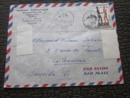 Par Avion De 1951 Colnie  Française Lettre Mission Catholique Mananara Tannanarive Madagascar Pr Marseille - Brieven En Documenten