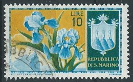 1953 SAN MARINO USATO FIORI 10 LIRE - ED788-3 - Usados