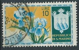 1953 SAN MARINO USATO FIORI 10 LIRE - ED789 - Usados