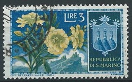 1953 SAN MARINO USATO FIORI 3 LIRE - ED788 - Usados