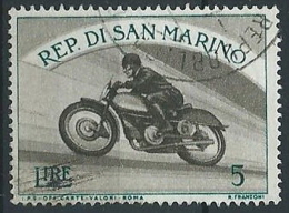 1954-55 SAN MARINO USATO SPORT MOTOCICLISMO 5 LIRE - ED789 - Gebraucht