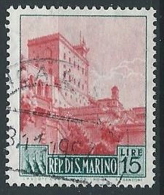 1955 SAN MARINO USATO VEDUTE 15 LIRE - ED792 - Usados