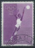 1960 SAN MARINO USATO POSTA AEREA OLIMPIADI DI ROMA PALLAVOLO 20 LIRE - ED795 - Luchtpost