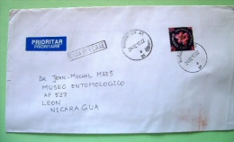 Romania 2010 Cover To Nicaragua - Flower Lilium - Covers & Documents