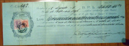 Italy: CCASSA DI RISPARMIO DI RONCAGLIONE  CAMBIALE Letter / Bill With .3 X Fiscal Stamp, 1895 - Revenue Stamps