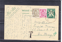 Lion Héraldique - Belgique - Carte Postale Taxée De 1946 - Entier Postal - Oblitération Maaseik - Exp Vers Les Pays Bas - Lettres & Documents