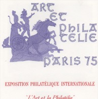 PHILATELIE ART  PARIS 1975   EXPOSITION  PARI  1882    N°  YVERT ET TELLIER - Non Classés