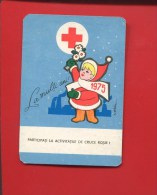 CROIX ROUGE ROUMANIE CRUCIE ROSIE ROMANIA CALENDRIER PETIT FORMAT 1975 PERE NOEL  SIGNE AVIAU ? - Kleinformat : 1971-80