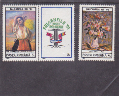 BALCANFILA, MI 4675/77,  MNH**, 3 STAMPS, 1991, ROMANIA - Nuevos