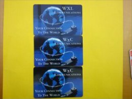 3 Different Cards WXL Communications 200 BEF-300 BEF-500 Bef Used - [2] Prepaid & Refill Cards