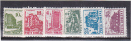 BUILDINGS, CASINO, HOTELS,  MNH**, 6 STAMPS, 1991, ROMANIA - Unused Stamps