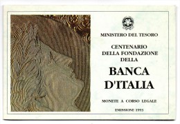 1993 ITALIA BANCA D'ITALIA 100° DI FONDAZIONE TRITTICO ARG FDC - Gedenkmünzen