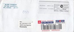 AMOUNT 12.45, MACHINE STAMPS ON REGISTERED COVER, 2005, CANADA - Cartas & Documentos