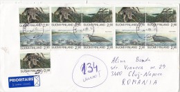 STAMPS ON COVER, NICE FRANKING, LYNX, SEAL, 2006, FINLAND - Brieven En Documenten