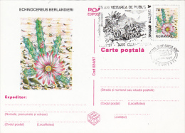 CACTUSSES, PC STATIONERY, ENTIER POSTAL, OBLIT FDC, 5X, 1997, ROMANIA - Cactus