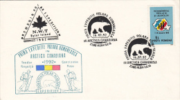 ROMANIAN PARCTIC EXPEDITION, POLAR BEAR, NWT, SPECIAL COVER, 1992, ROMANIA - Expéditions Arctiques