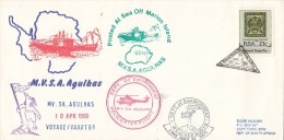M.V.S.A. AGULHAS, POLAR SHIP,HELICOPTER, SPECIAL COVER, PENGUIN, POSTED AT SEA, 1990, SOUTH AFRIKA - Navi Polari E Rompighiaccio