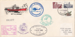 M.V.S.A. AGULHAS, POLAR SHIP, SPECIAL COVER, PENGUIN, POSTED AT SEA, 1988, SOUTH AFRIKA - Navires & Brise-glace